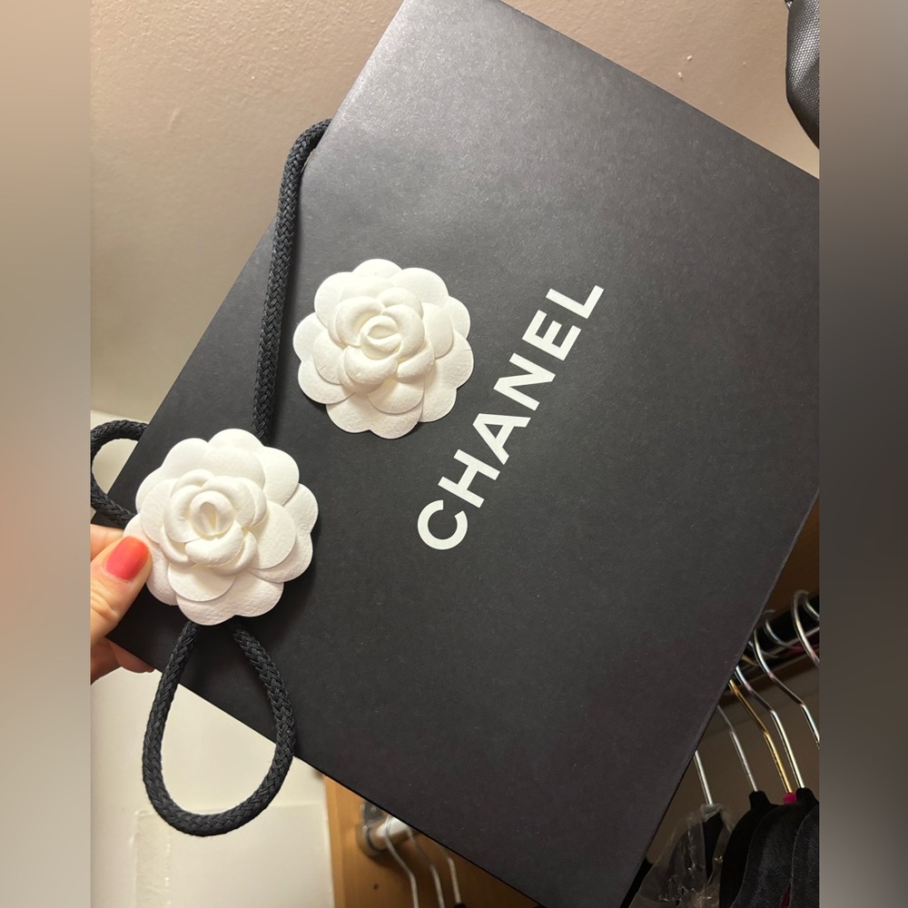 Chanel shopping bag with a camellia
